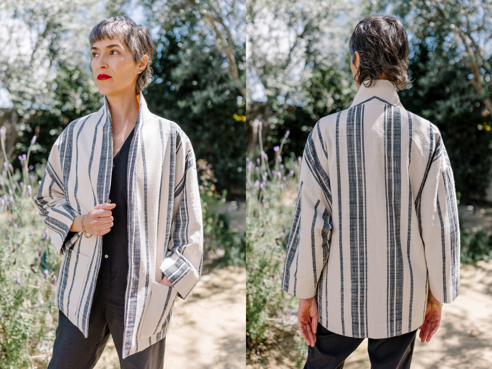 ecru-black-woven-stripe