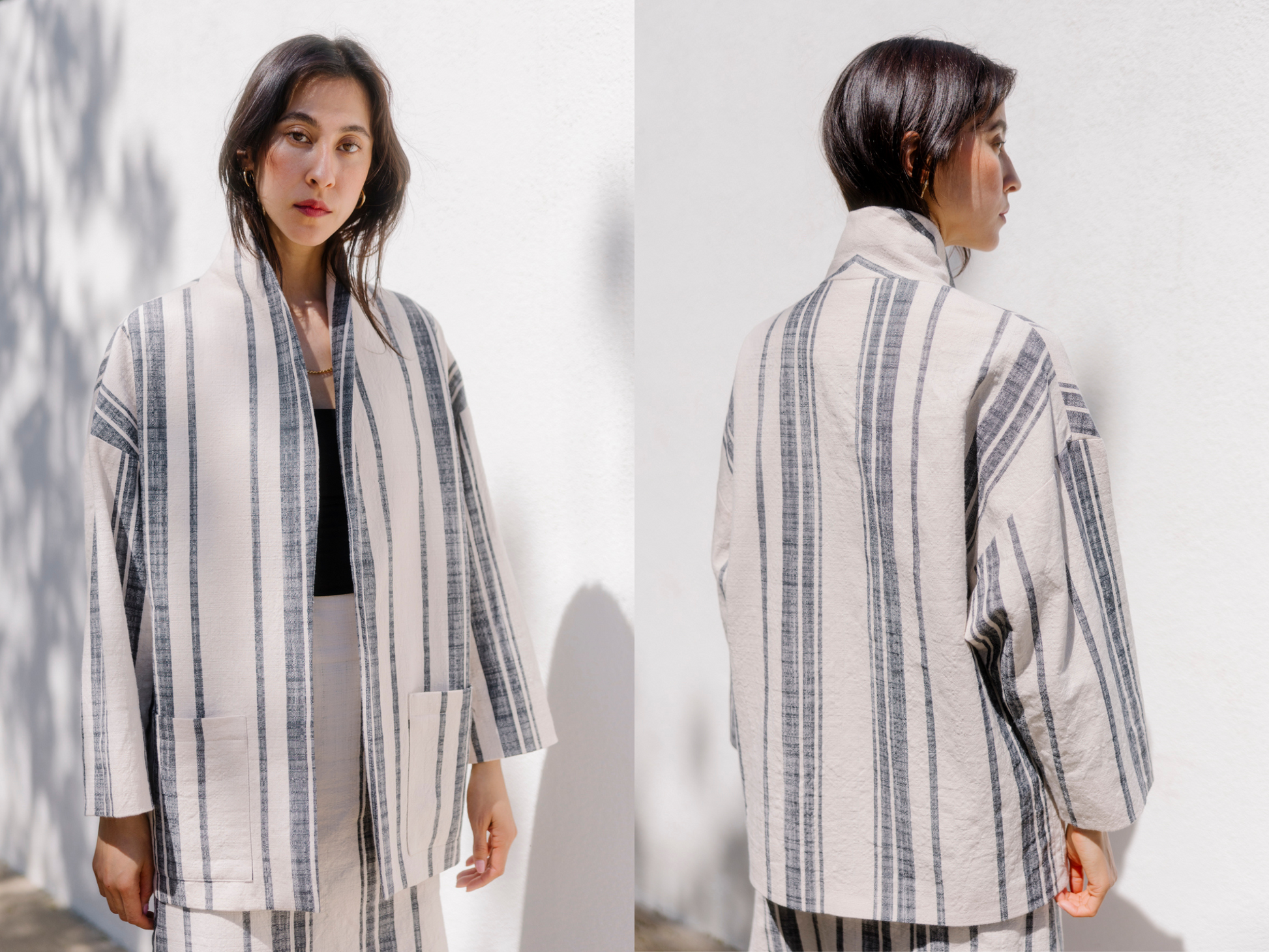 ecru-black-woven-stripe