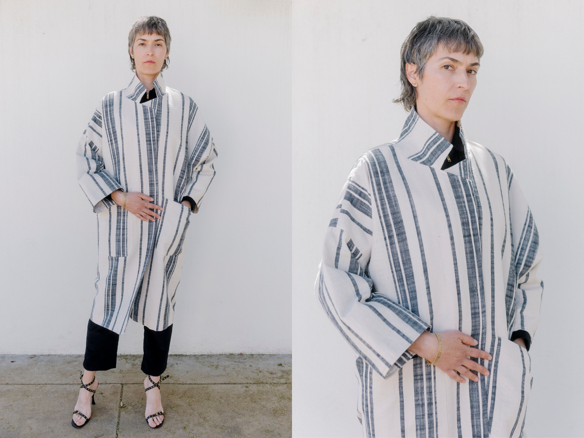 ecru-black-woven-stripe