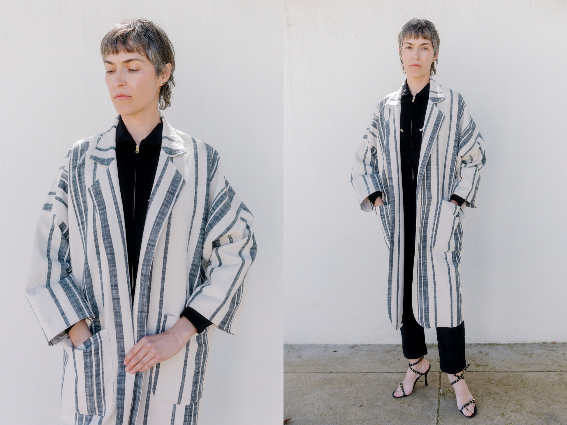 ecru-black-woven-stripe